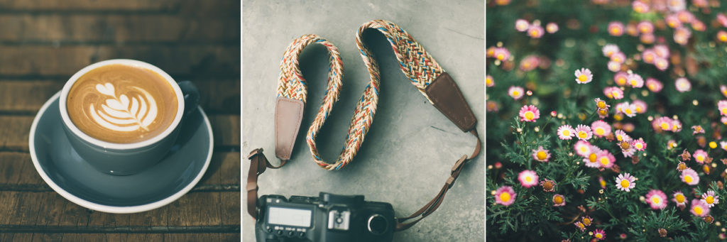 Latte camera and flowers, in Melaka