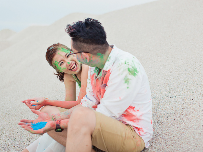 Color powder portrait