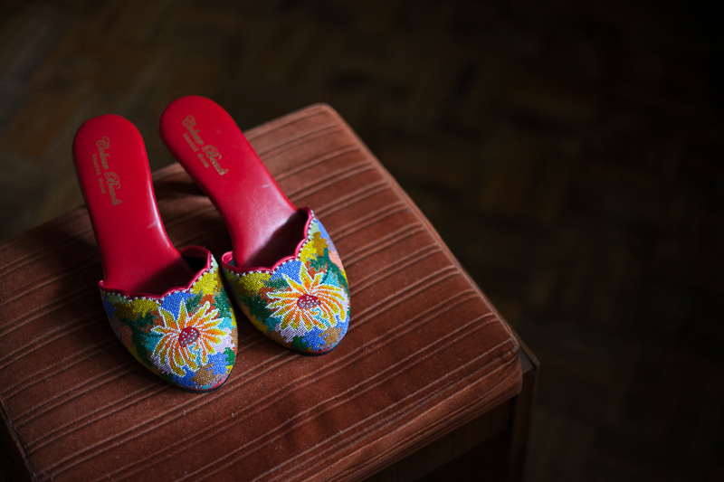 Beaded shoes for Peranakan wedding in Melaka