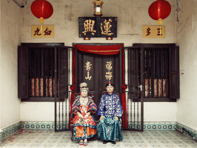 Traditional Baba and Nyonya portrait at Heeren Street of Melaka
