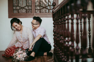 Simple wedding with bride in Kebaya at Jalan Tun Tan Cheng Lock Melaka