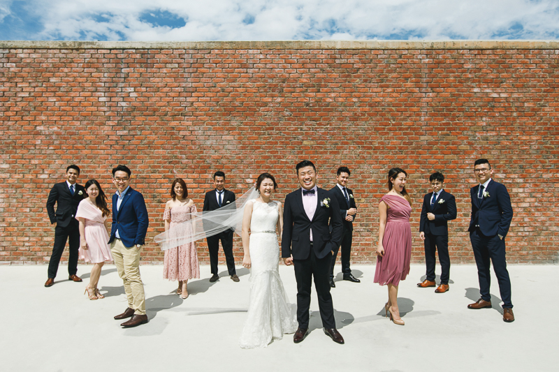 The wedding group photo at Rosa Malacca rooftop
