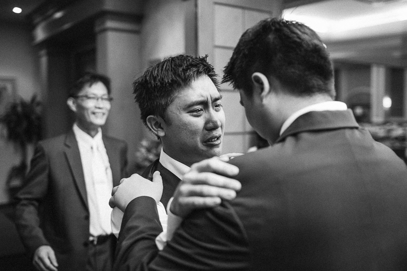 Tearful blessing from groom's brother