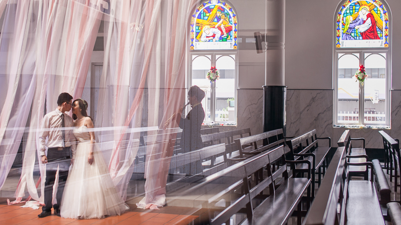 Wedding ceremony at Church of St. Theresa, Melaka